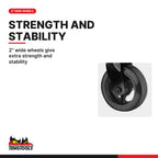 Teng Tools TCWIQ-SC Wheel Set 6 x 2, 2” wide wheels give extra strength and stability