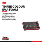 Teng Tools TEABS50 50-Piece 1/4 Hex Impact Bit Set, tools are held in place using three colour pre-cut high-density EVA