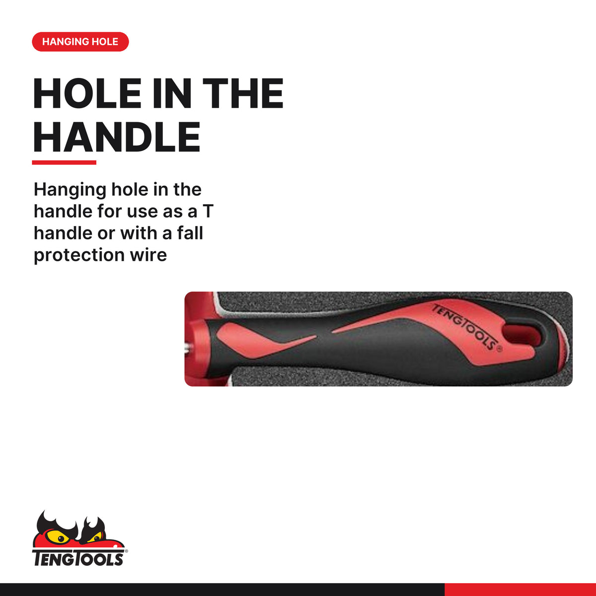 Teng Tools TEAMD04N1 Screwdriver Set PH/PZ FOAM1 4 Pieces, hanging hole in the handle for use as a t handle or with a fall pr