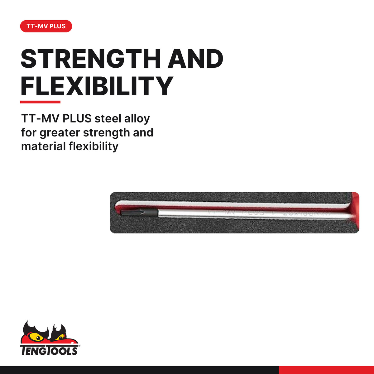 Teng Tools TEAMD04TXN Screwdriver Set TX FOAM1 4 Pieces, tt-mv plus steel alloy for greater strength and material flexibility