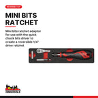 Teng Tools TEAMDQ78 78 Piece 1/4 Drive Bit and Socket Set, mini bits ratchet adaptor for use with the quick chuck bits
