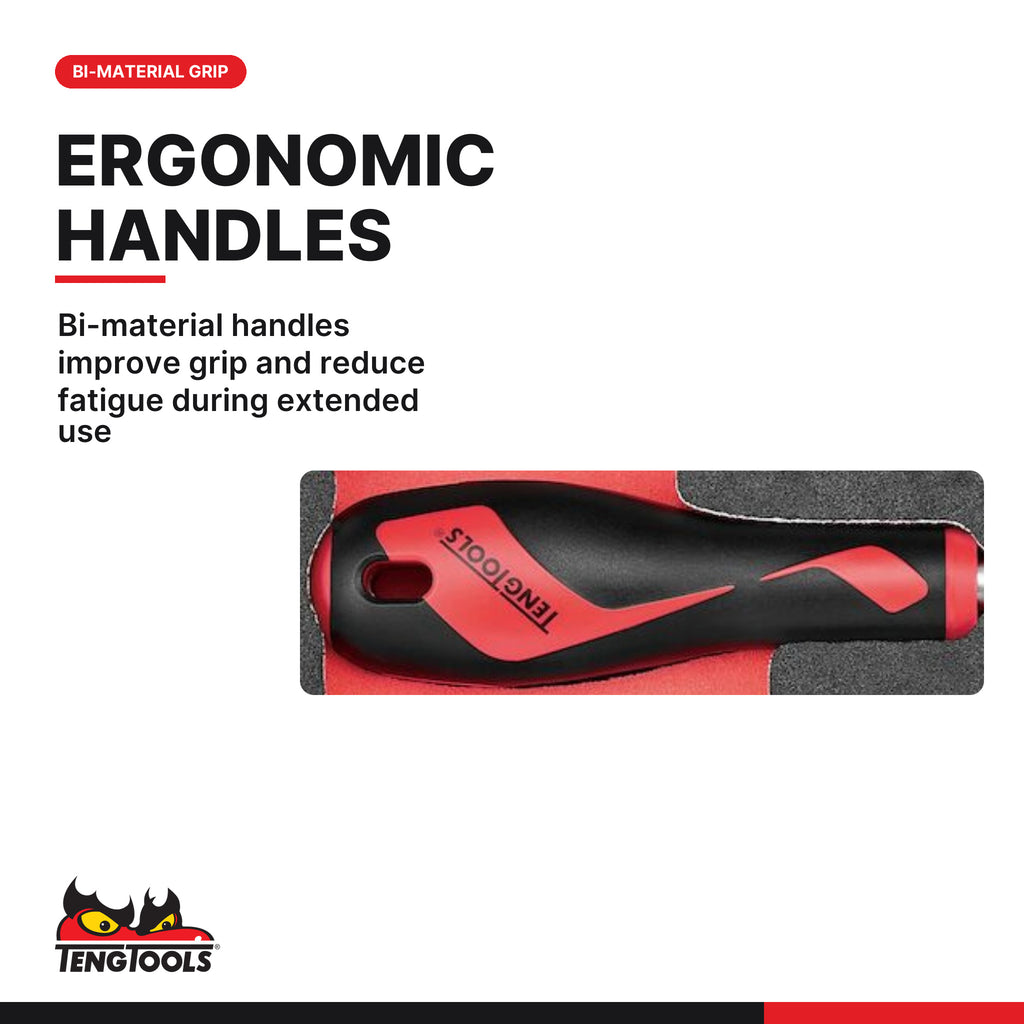 Teng Tools TEASR04A Trim & panel fastener clip removal set FOAM1 4 pcs, bi-material handles improve grip and reduce fatigue d