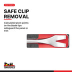Teng Tools TEASR04A Trim & panel fastener clip removal set FOAM1 4 pcs, calculated pivot points on the blade tips safeguard t