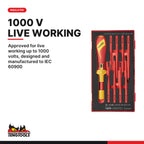 Teng Tools TEAVSD09 Insulated Torque Screwdriver Set FOAM1 9 Pieces, approved for live working up to 1000 volts, designed and