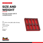 Teng Tools TED01 Storage Tray FOAM2 8 Compartments, storage module with 8 compartments
