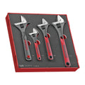 Teng Tools TEDADJ4 Adjustable Wrench Set FOAM2 4 Pieces on a white background
