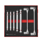 Teng Tools TEDDF7 Double Flex Wrench Set FOAM2 7 Pieces on a white background