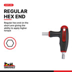 Teng Tools TEDHEX7 T-Handle Ball Point Hex Key Set FOAM2 7 Pieces, regular hex end on the short arm giving the ability to app