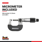 Teng Tools TEDIMM Measuring Tool Set FOAM2 3 Pieces, micrometer 0-25mm (0-0.98")