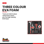 Teng Tools TEDIMM Measuring Tool Set FOAM2 3 Pieces, tools are held in place using three colour pre-cut high-density EVA foam