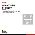 Teng Tools TEDTX7 T-Handle TX Key Set FOAM2 7 Pieces, what's in the tray