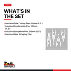 Teng Tools TEDV440 Insulated Plier Set FOAM2 4 Pieces, what's in the tray