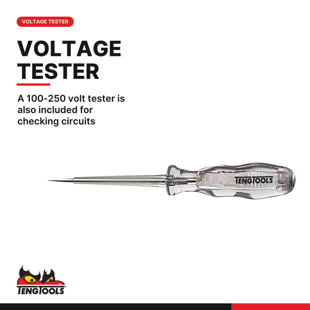 Teng Tools TEDV909N Insulated Screwdriver Set Mixed FOAM2 9 Pieces, a 100-250 volt tester is also included for checking circu