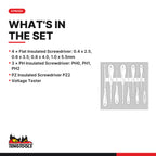Teng Tools TEDV909N Insulated Screwdriver Set Mixed FOAM2 9 Pieces, what's in the tray