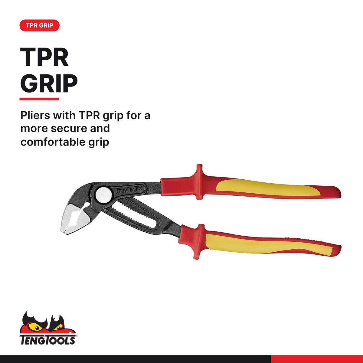 Teng Tools TEFMBV07 Insulated Plier Set FOAM3 7 pieces, pliers with TPR grip for a more secure and comfortable grip