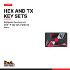 Teng Tools TEFMD54 Screwdriver & Hex/TX Key Set 1 FOAM3 54 Pieces, ball point hex key set and TX key set, 9 pieces each