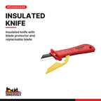 Teng Tools TEFMDV15 Insulated Screwdriver & Knife Set FOAM3 15 Pieces, insulated knife with blade protector and replaceable