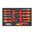Teng Tools TEFMDV15 Insulated Screwdriver & Knife Set FOAM3 15 Pieces on a white background