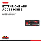Teng Tools TEFSK44 1/4" & 1/2" Socket Set FOAM3 44 Pieces, a selection of extension bars and accessories