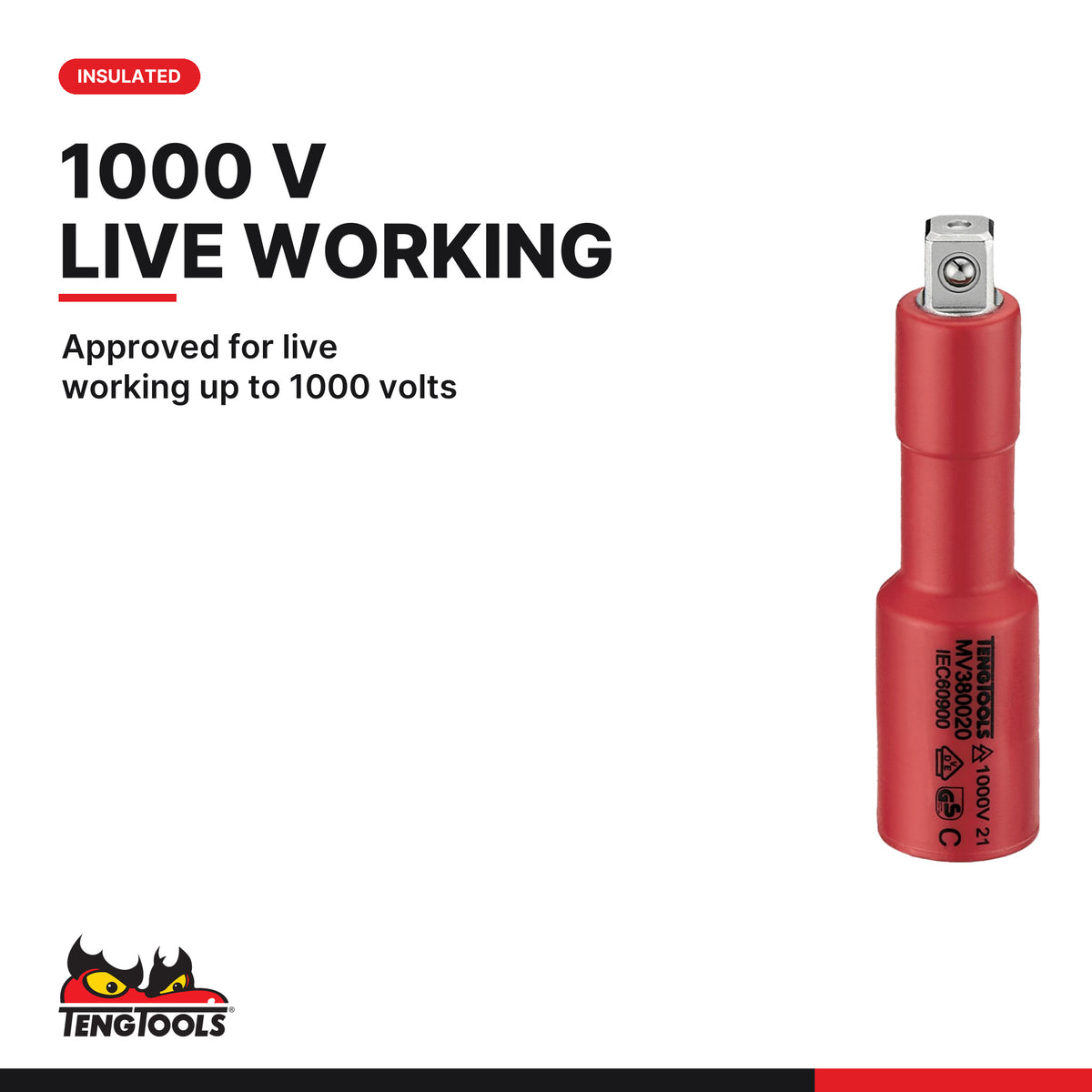 Teng Tools TEFSKV19 Insulated Socket & Pliers Set FOAM3 19 Pieces, approved for live working up to 1000 volts