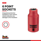 Teng Tools TEFSKV19 Insulated Socket & Pliers Set FOAM3 19 Pieces, integrated protective insulation in two colours clearly in