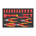 Teng Tools TEFSKV19 Insulated Socket & Pliers Set FOAM3 19 Pieces on a white background