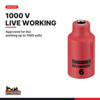 Teng Tools TEFXV28 Insulated Socket & Screwdriver Set FOAM3 28 Pieces, approved for live working up to 1000 volts