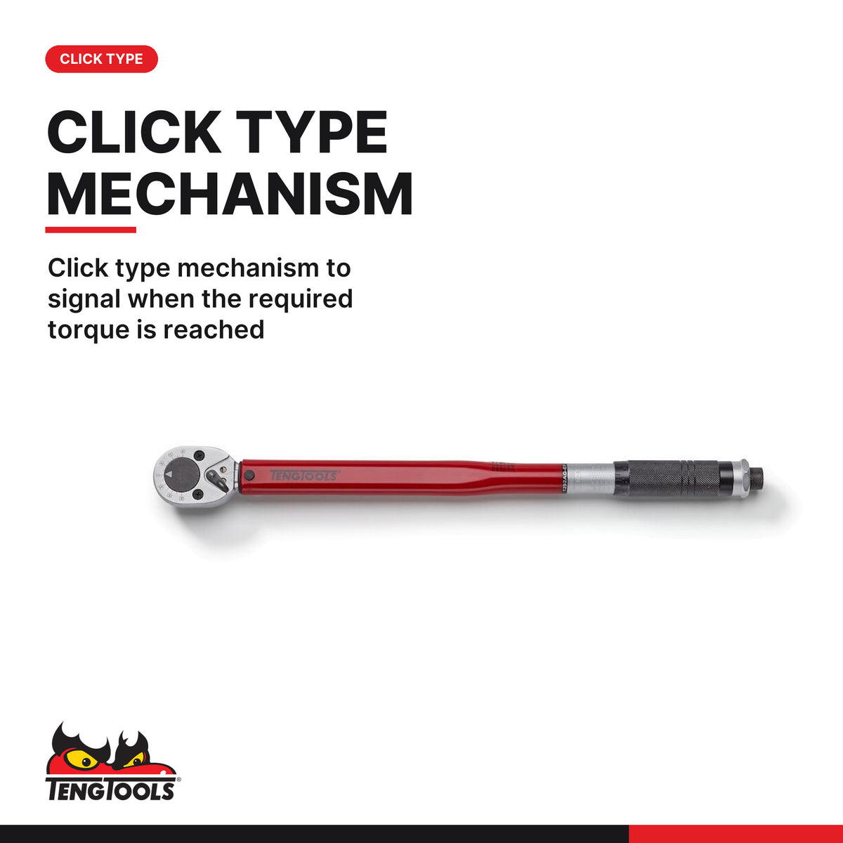 Teng Tools TEX1238 3/8" & 1/2" Torque Wrench Set FOAMX4 2 Pieces, click type mechanism to signal when the required torque is 