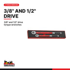 Teng Tools TEX1238 3/8" & 1/2" Torque Wrench Set FOAMX4 2 Pieces, 3/8" and 1/2" drive torque wrenches