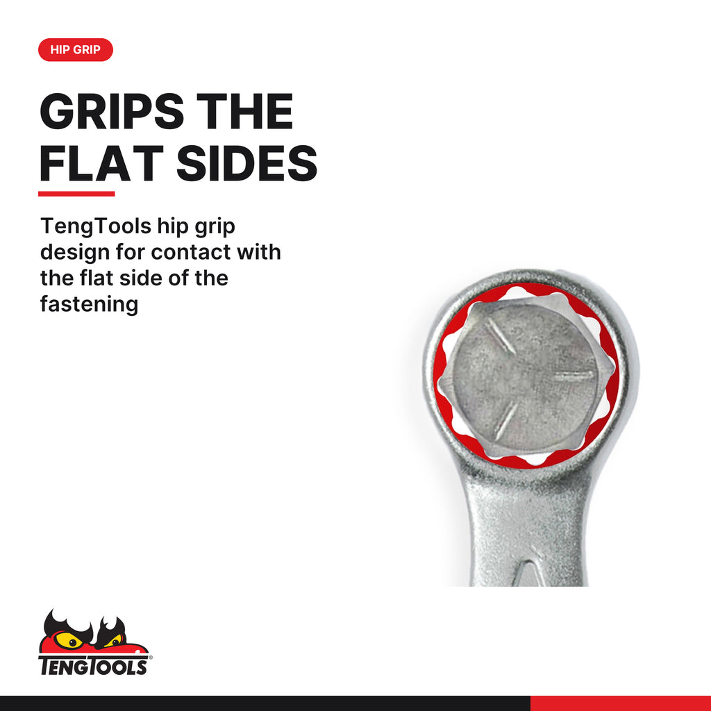 Teng Tools TEX2032 Combination Spanner Set FOAMX4 7 Pieces, tengtools hip grip design for contact with the flat side of the f