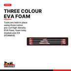 Teng Tools TEX2032 Combination Spanner Set FOAMX4 7 Pieces, tools are held in place using three colour pre-cut high-density e