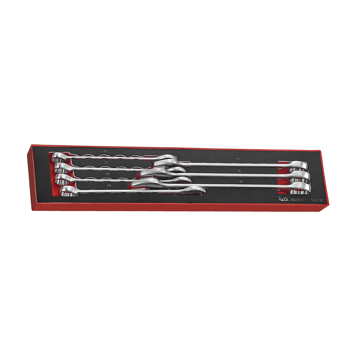 Teng Tools TEX2032 Combination Spanner Set FOAMX4 7 Pieces on a white background
