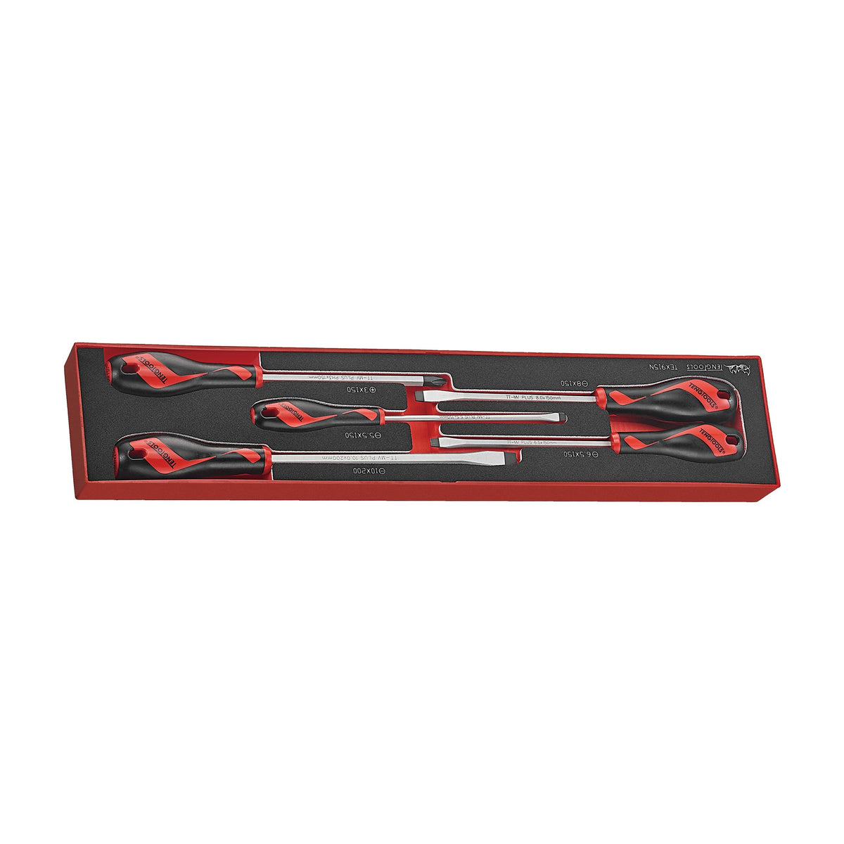 Teng Tools TEX915N Screwdriver Set Flat & PH FOAMX4 5 Pieces on a white background
