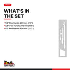 Teng Tools TEXBR03 Flex Handle Set FOAMX4 3 pieces, what's in the tray