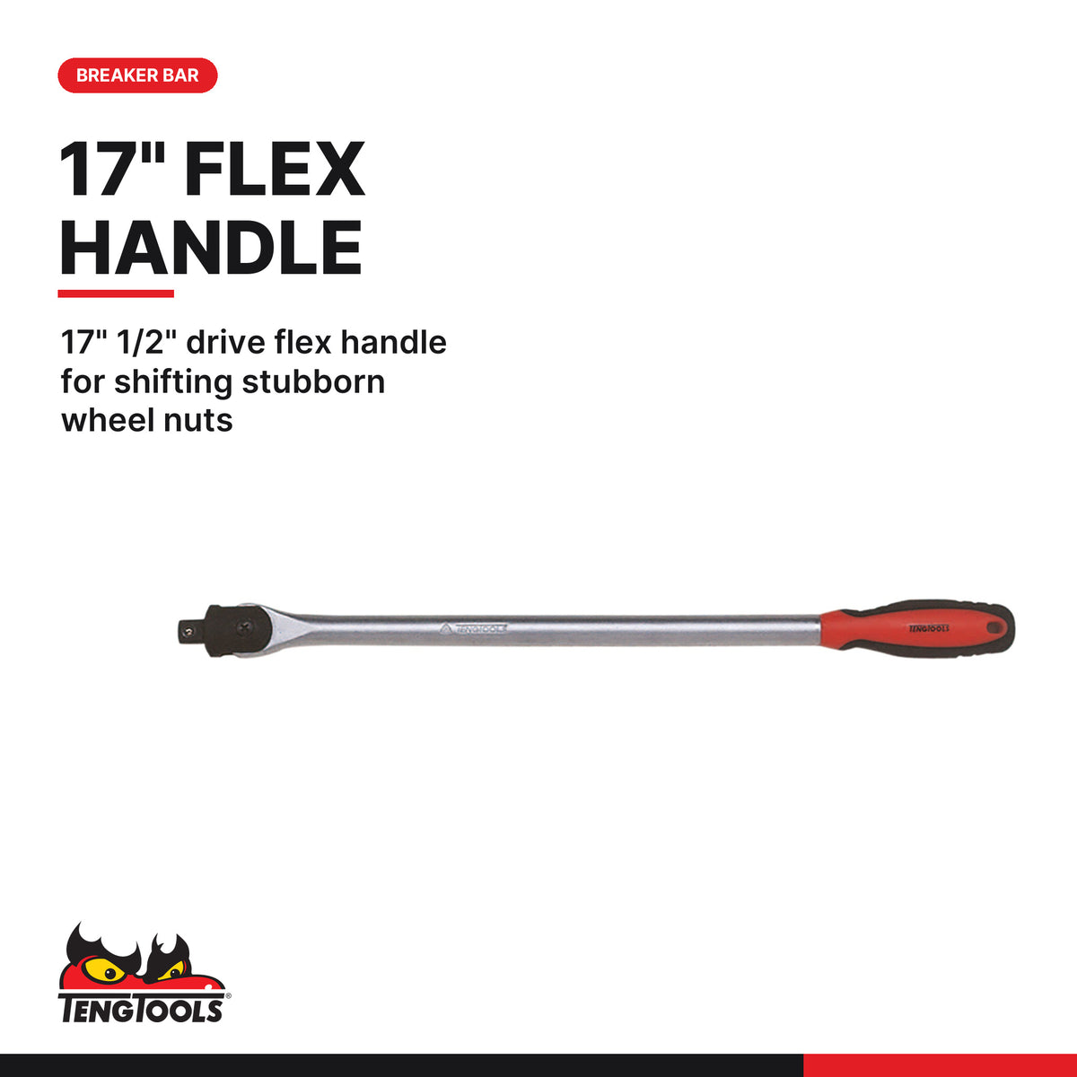 Teng Tools TEXW05 Wheel Tool Set FOAMX4 5 Pieces, 17" 1/2" drive flex handle for shifting stubborn wheel nuts