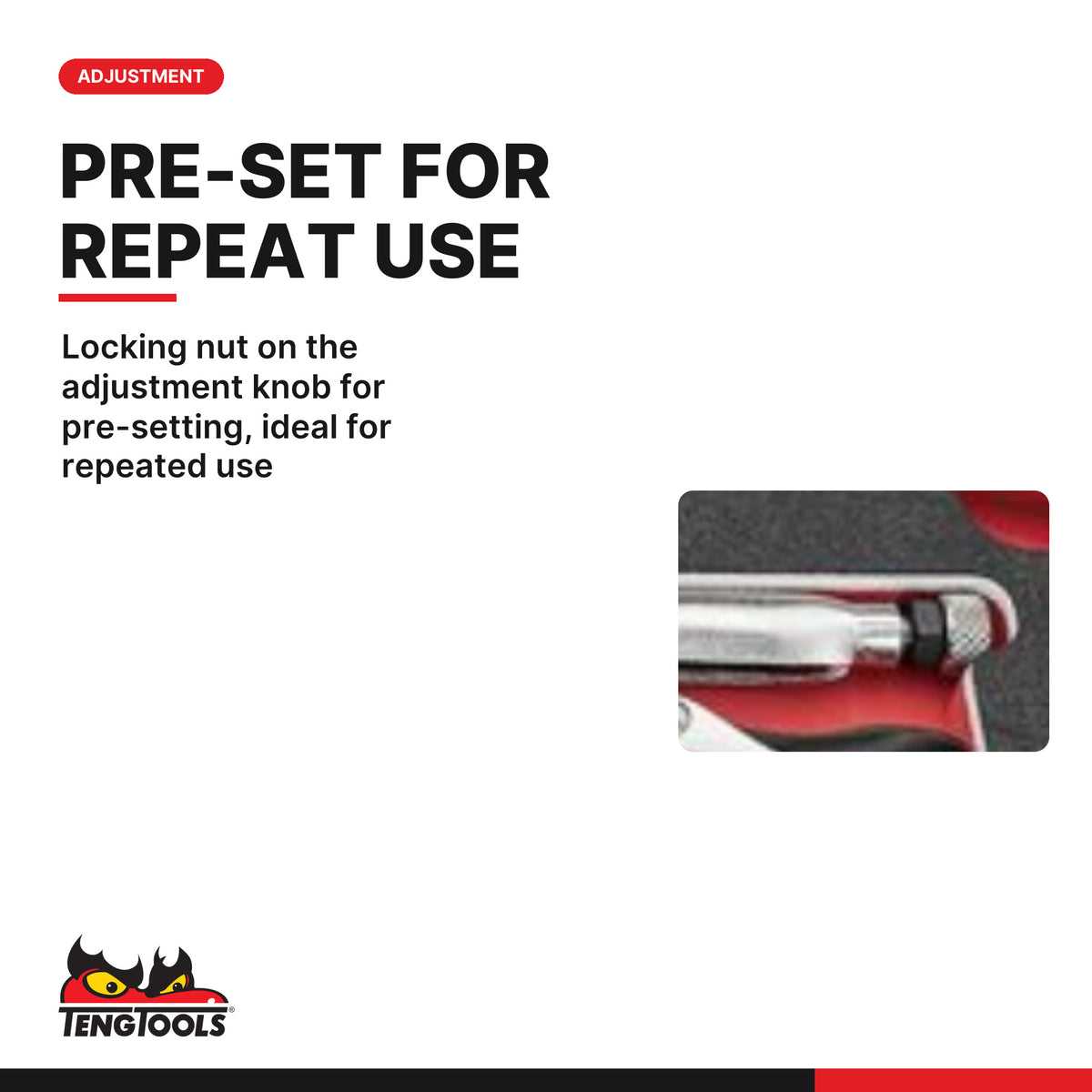 Teng Tools TEZVG03 Power Grip Plier Set FOAMX2 3 Pieces, locking nut on the adjustment knob for pre-setting, ideal for repeat