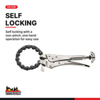 Teng Tools TF300 Chain Type Pipe Cutter for Confined Spaces, self locking with a non-pinch, one hand operation for easy use