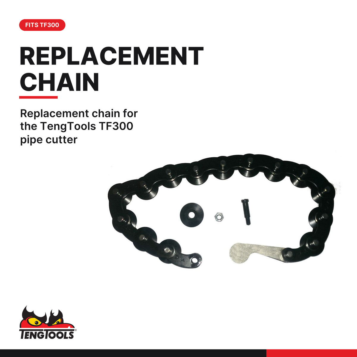 Teng Tools TF300RK Replacement Pipe Cutter Chain TF300, replacement chain for the TengTools TF300 pipe cutter
