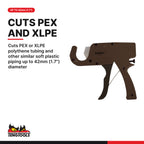 Teng Tools TFP01 42 mm PE Tubing Ratchet Pipe Cutter, cuts PEX or XLPE polythene tubing and other similar soft plastic