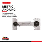 Teng Tools TGMMUNC Thread Gauge MM/UNC 0.25-6.0mm, thread gauge 60°, suitable for measuring metric and UNC threads