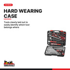 Teng Tools THDV105 1/2" Socket & Tool Set HDV 105 Pieces, tools clearly laid out to easily identify which tool belongs where