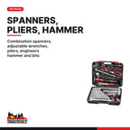 Teng Tools THDV105E 1/2" Socket & Tool Set HDV E 105 Pieces, combination spanners, adjustable wrenches, pliers, engineers