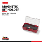 Teng Tools TJ1413 12 Piece 1/4 Inch Drive Hex, Torx, Pozi, ROB Impact, 60mm (2.4") magnetic bits holder