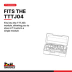 Teng Tools TJ1420 1/4" Socket Set 6 pt With Belt Clip 20 Pieces, fits into the TTTJ04 module, allowing you to store 4 TJ