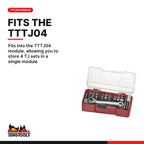 Teng Tools TJ1429 29 Piece 1/4 Bit Set With Belt Clip | Mini Ratchet &, fits into the TTTJ04 module, allowing you to store 4