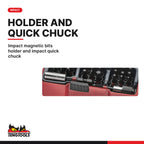 Teng Tools TJ1430 29 Piece 1/4 Inch Impact Driver Bit Set With Belt Clip, impact magnetic bits holder and impact quick chuck