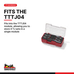 Teng Tools TJNS05 5 Piece 1/4 Drive Impact Nut Setter Set, fits into the TTTJ04 module, allowing you to store 4 TJ sets in a