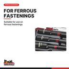 Teng Tools TJNS05 5 Piece 1/4 Drive Impact Nut Setter Set, suitable for use on ferrous fastenings