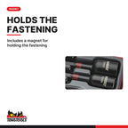 Teng Tools TJNS05 5 Piece 1/4 Drive Impact Nut Setter Set, includes a magnet for holding the fastening