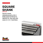 Teng Tools TJSE05S Screw Extractor Set With Belt Clip 5 Pieces, square shank, manufactured in CR-V 6150 steel hardened to